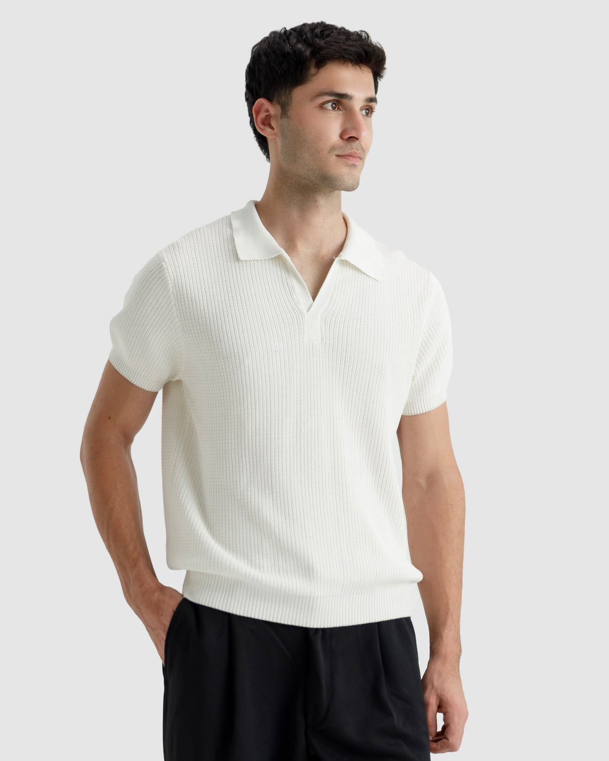 Textured Knit Polo