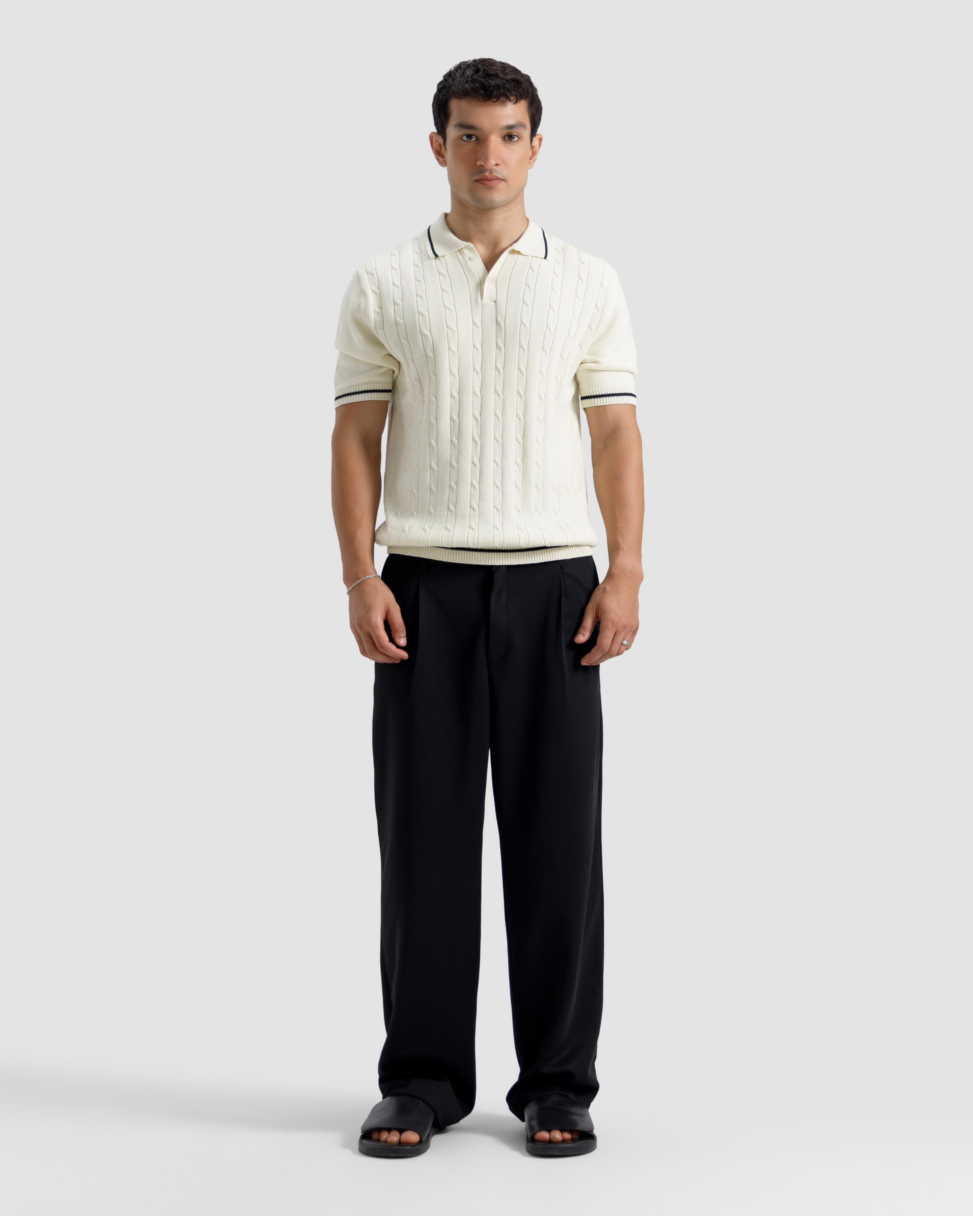 Cable Knit Polo