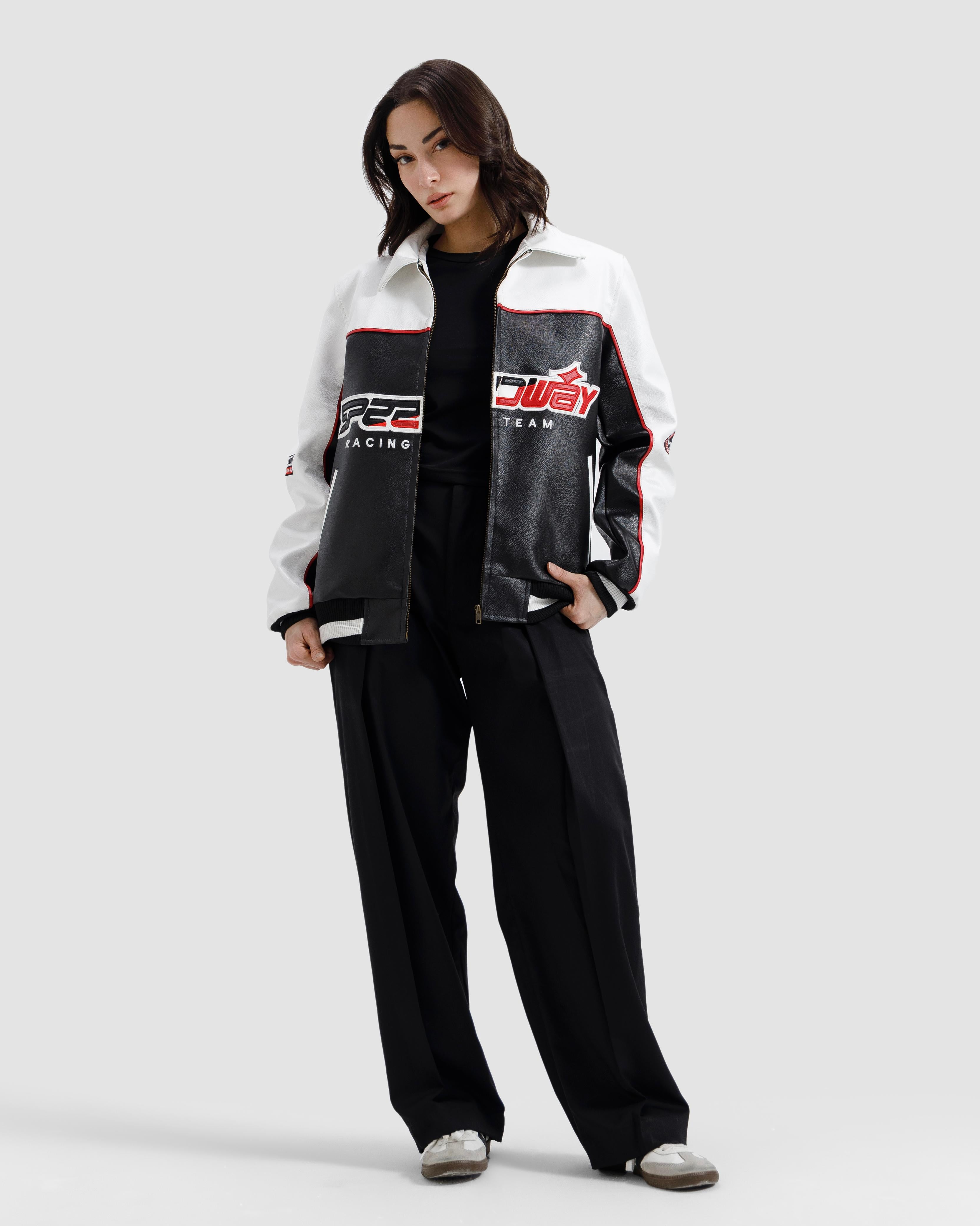 Faux Leather Racer Jacket