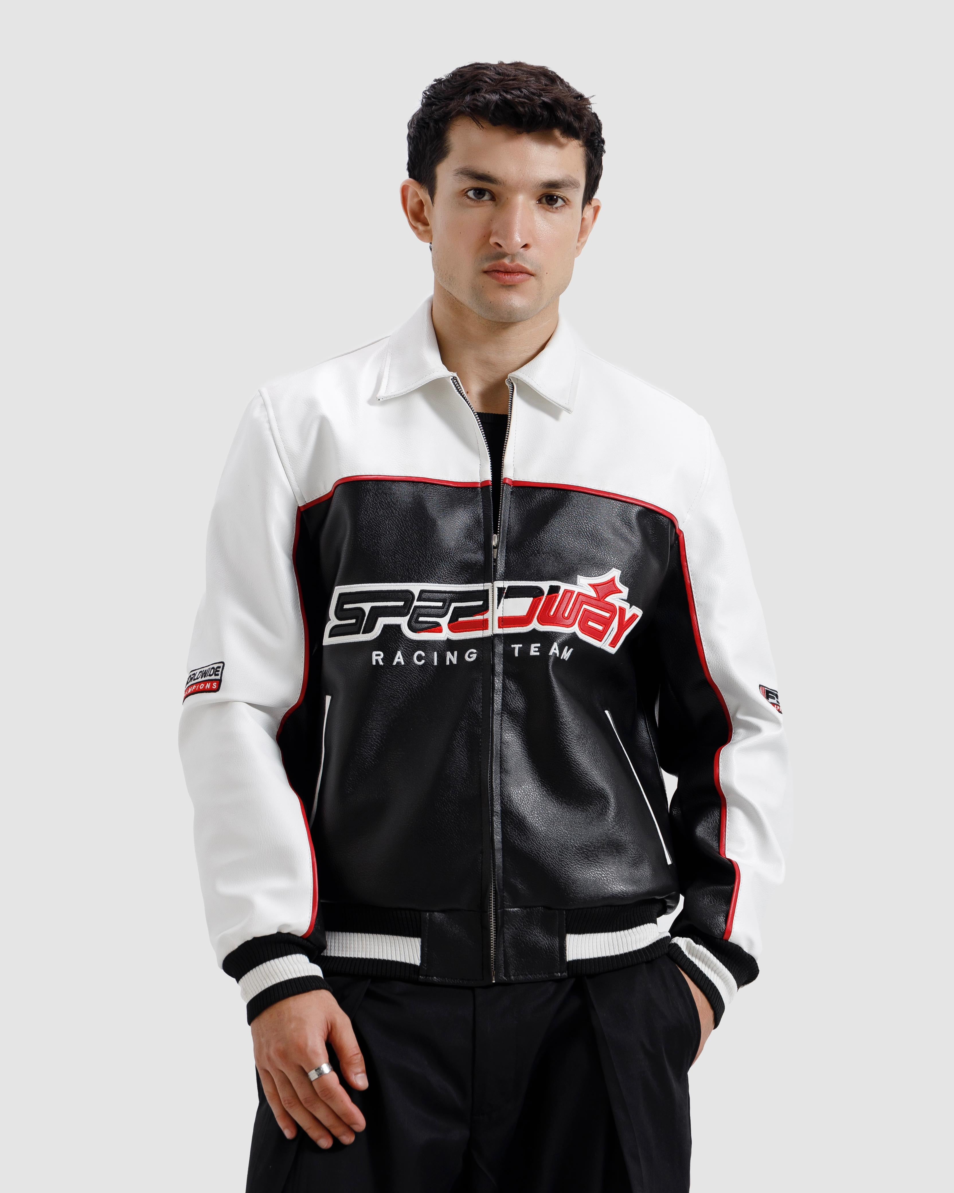 Faux Leather Racer Jacket