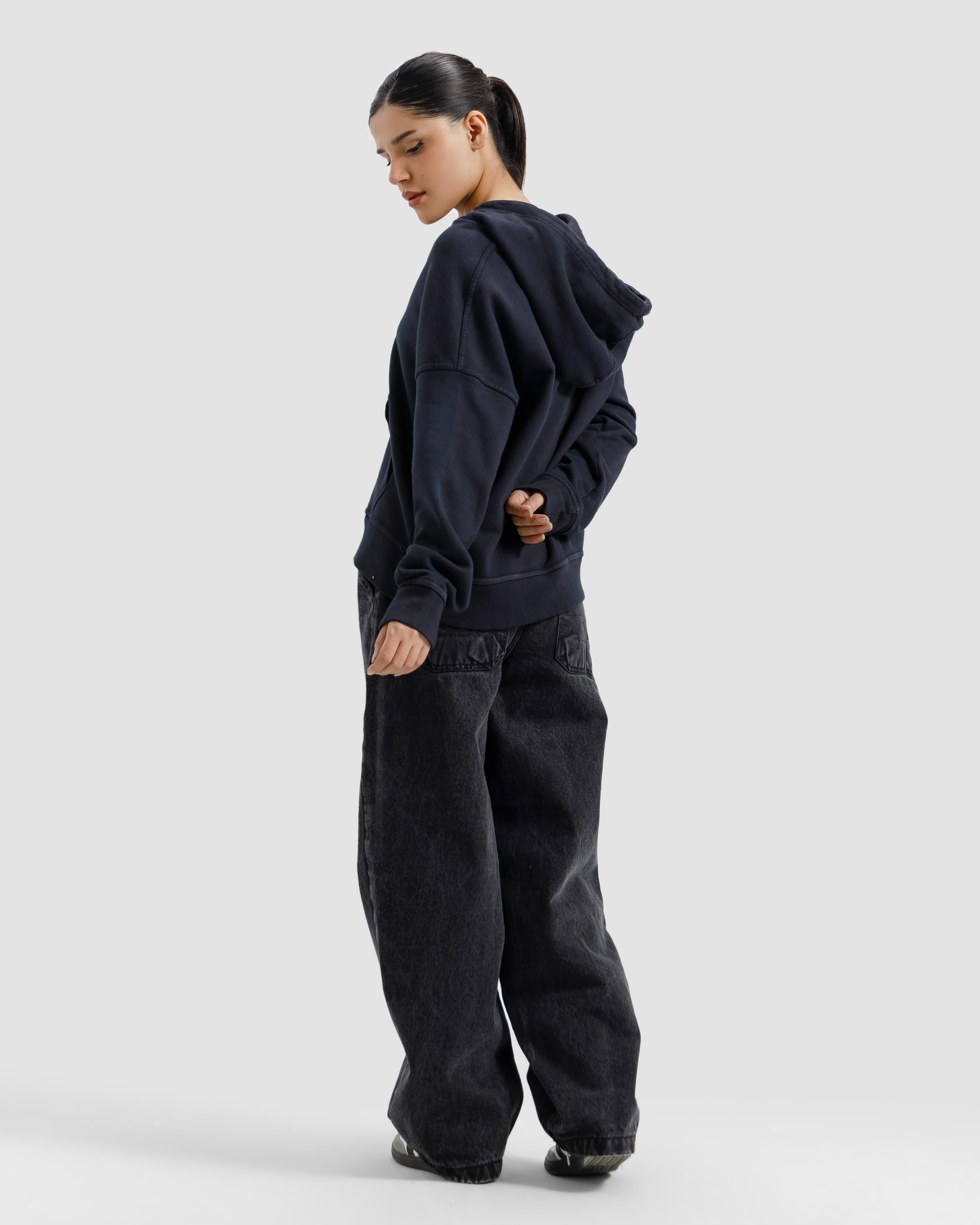 Washed Zipper Hoodie