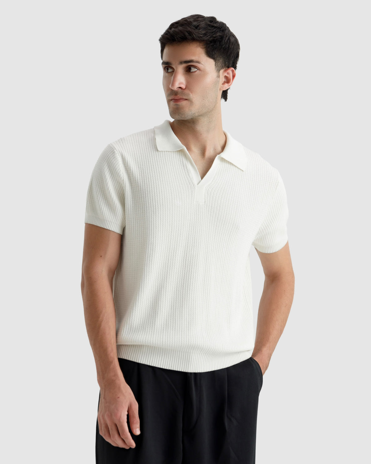Textured Knit Polo