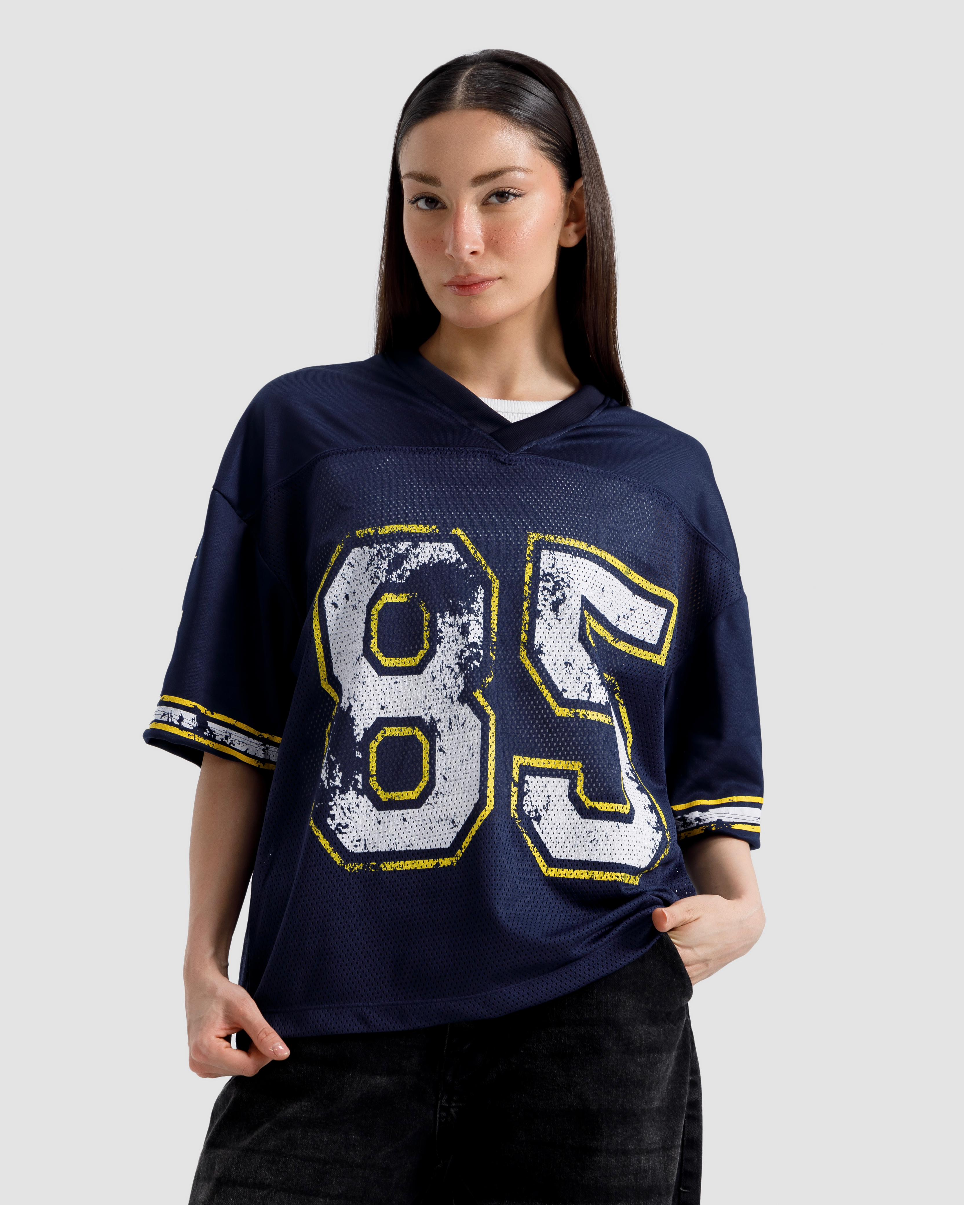 85 Varsity Print Mesh Tshirt