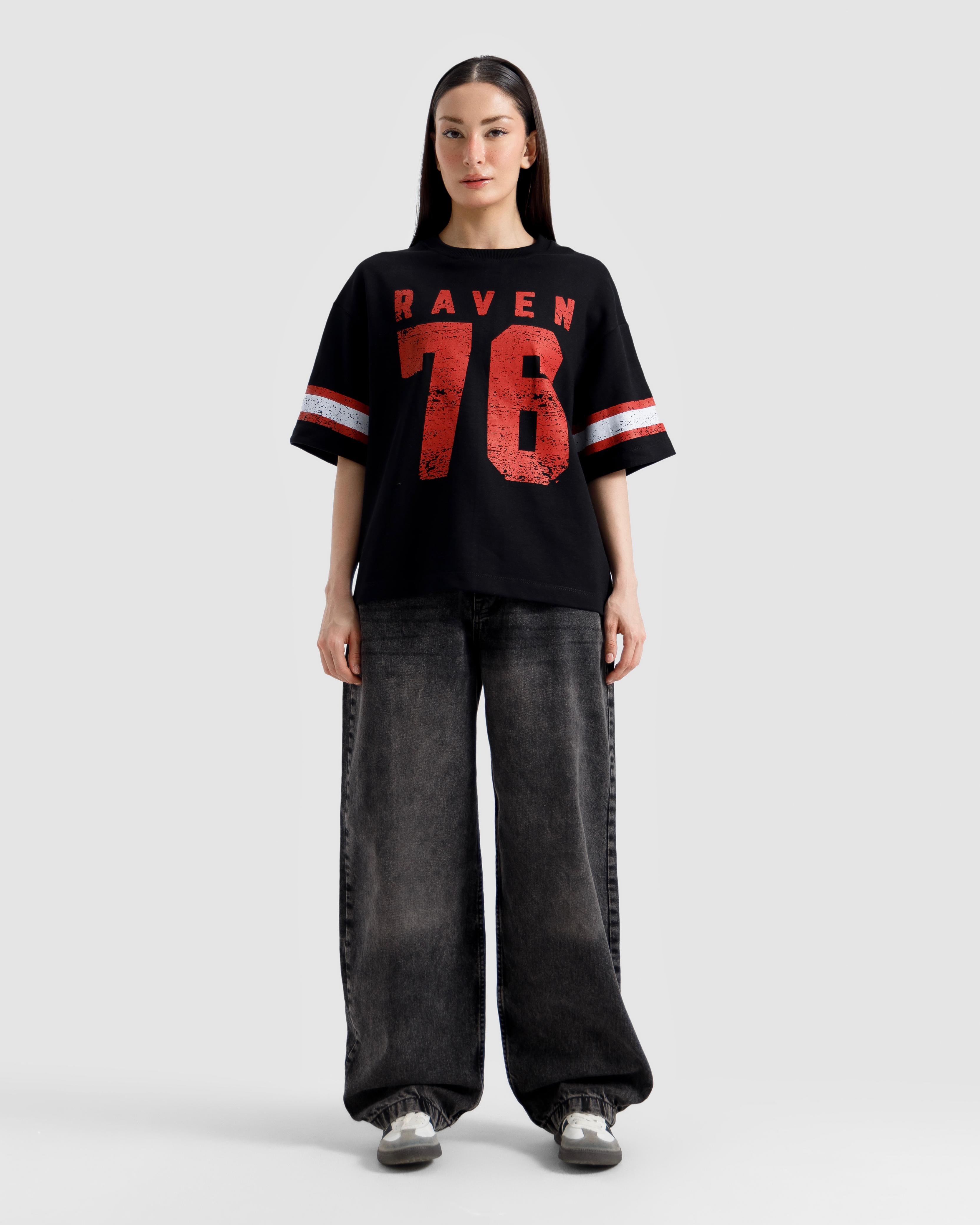 Textured Varsity Print Tshirt
