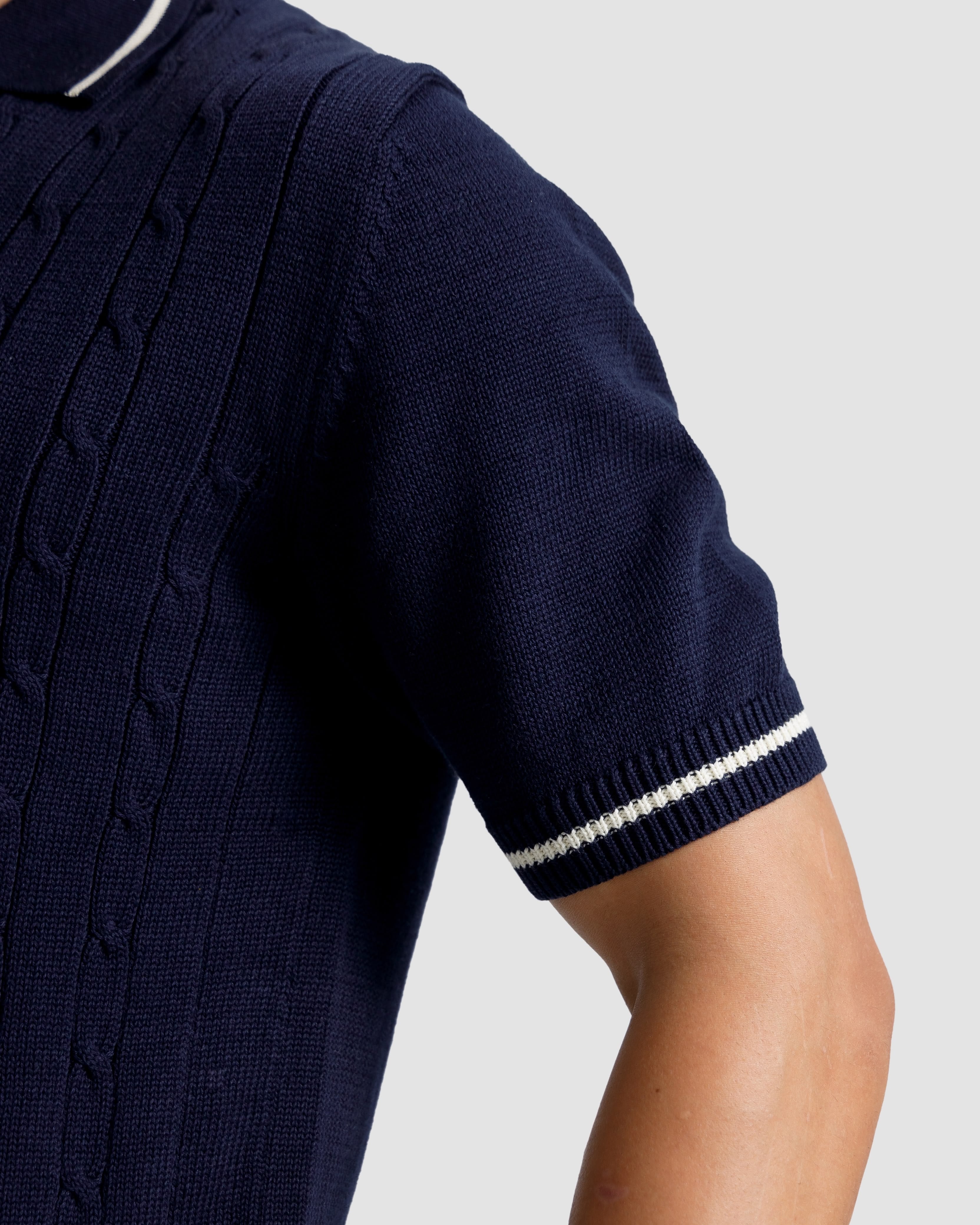 Cable Knit Polo