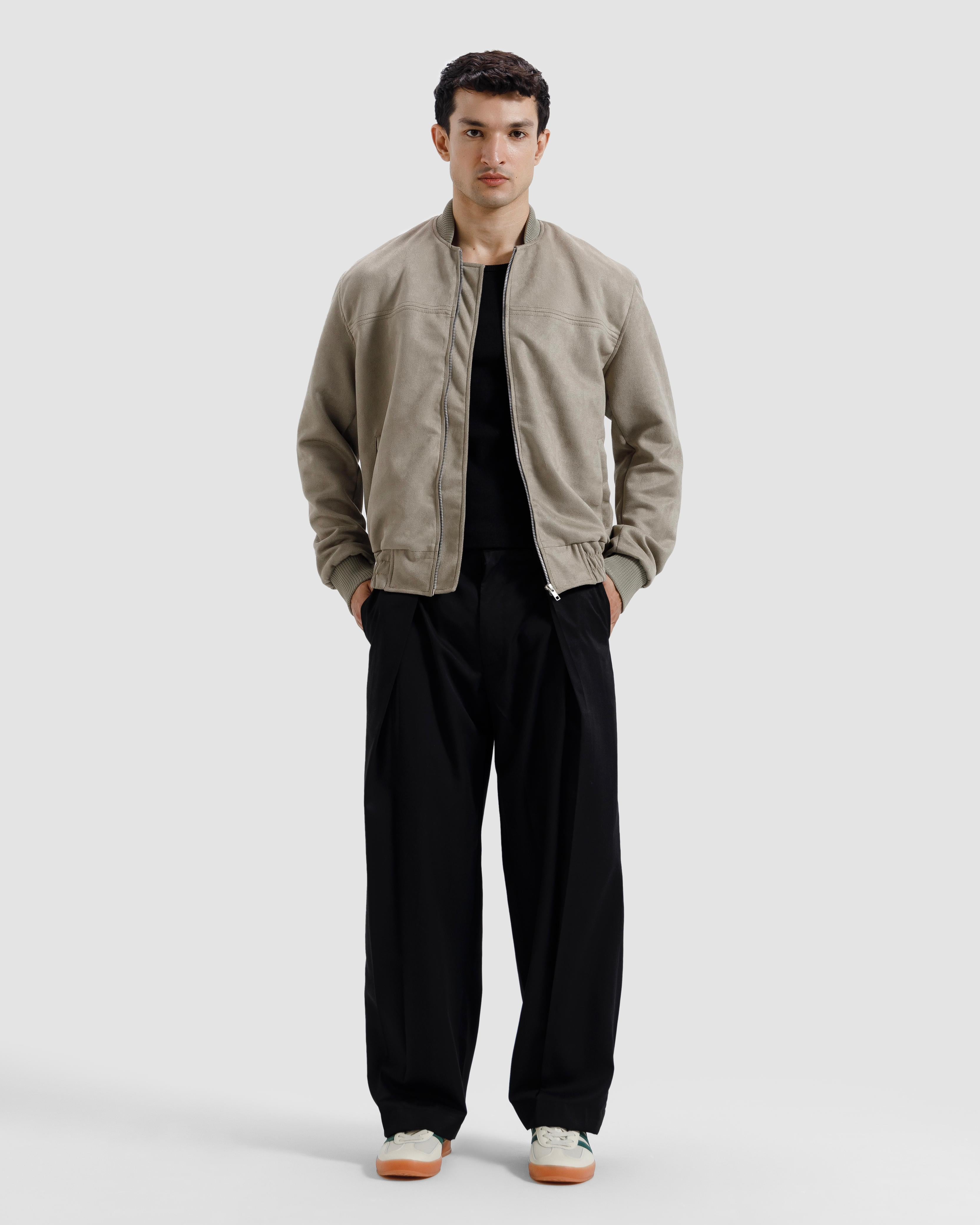 Suede Varsity Jacket