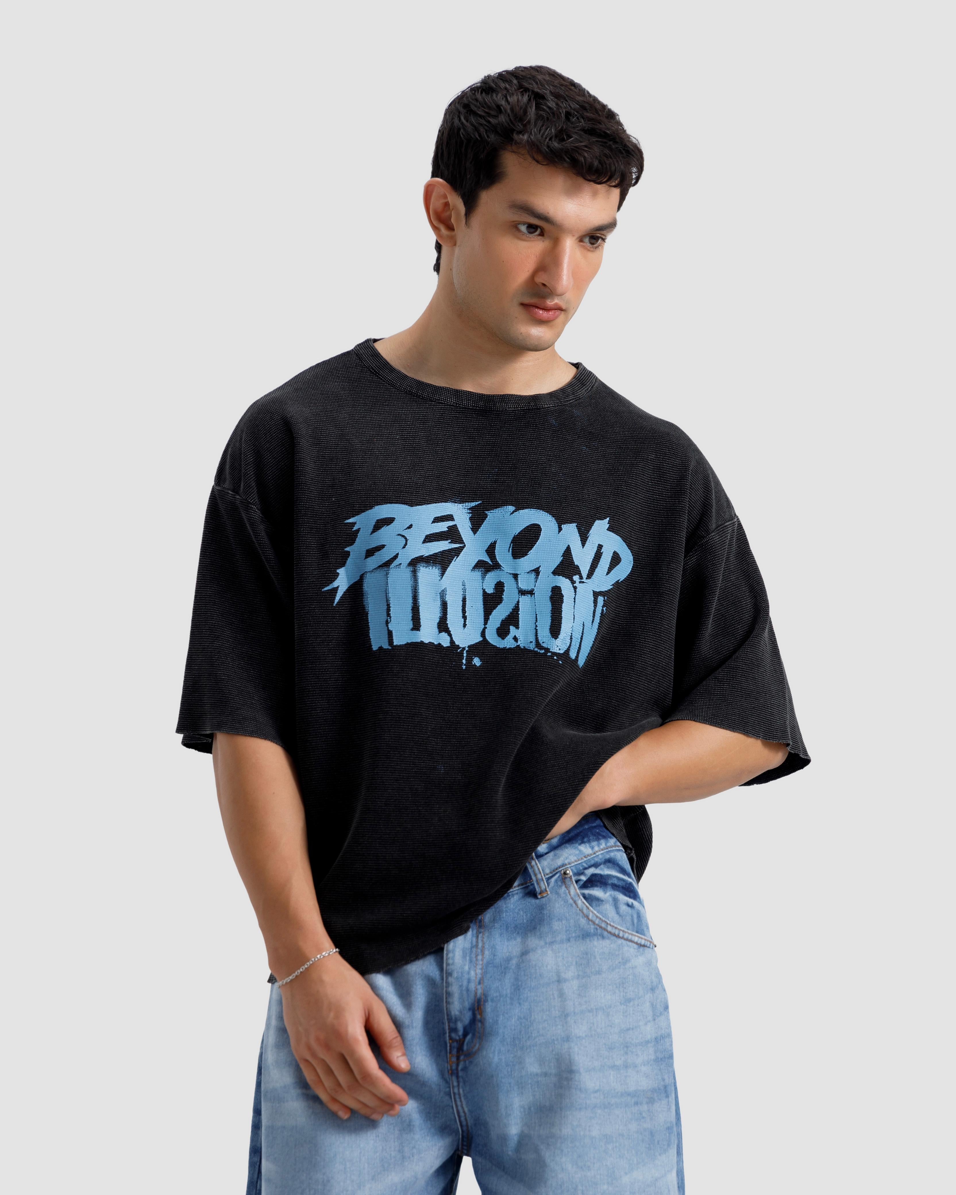 Washed Print Knit Tshirt