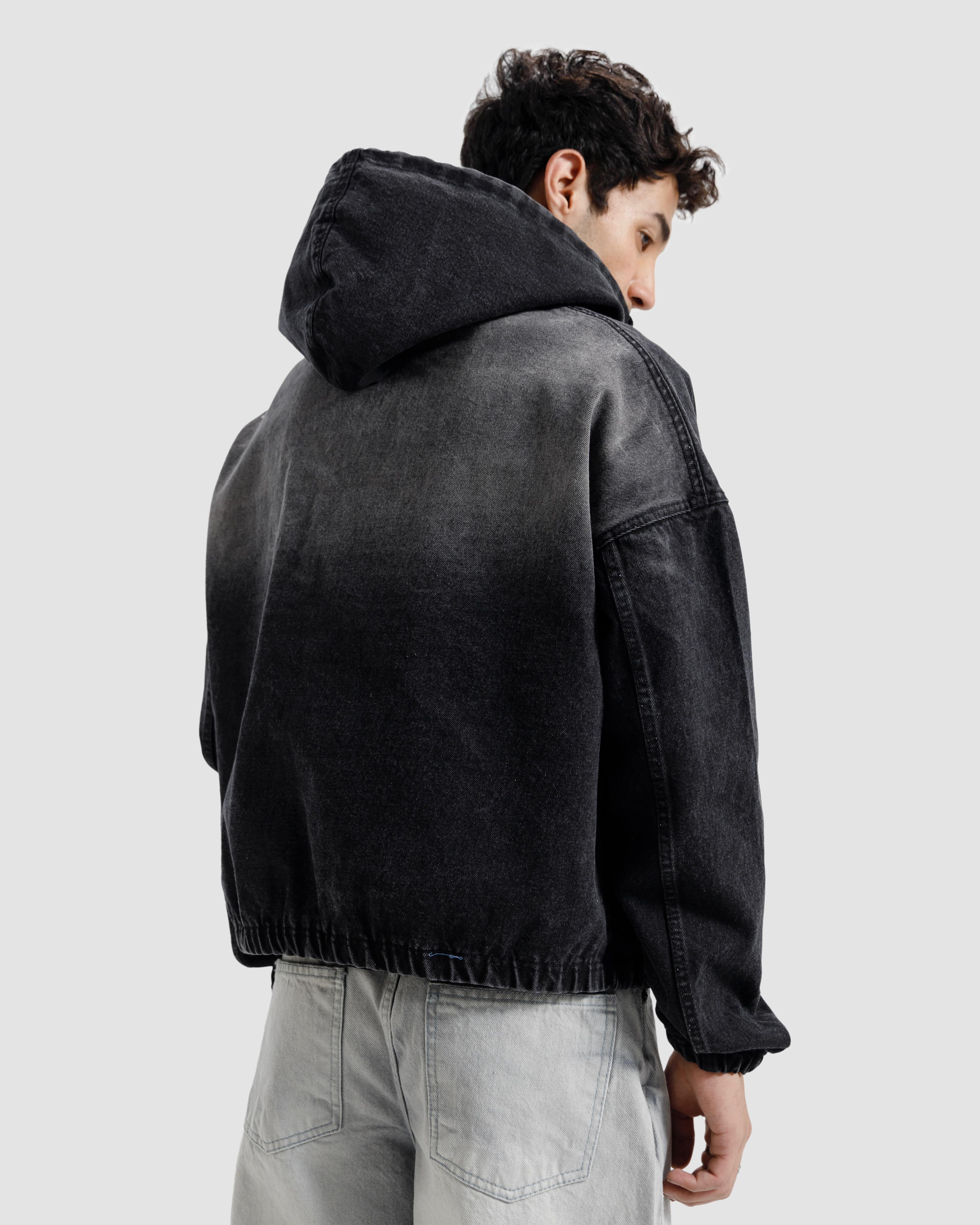 Washed Hooded Denim Jacket