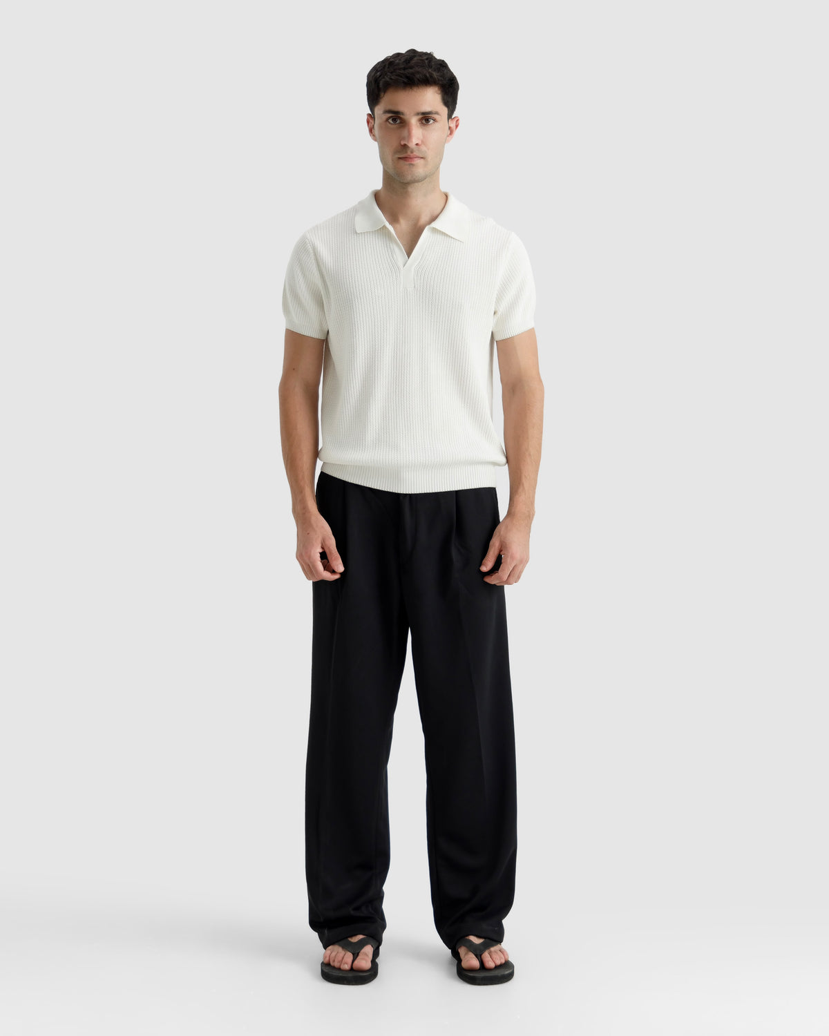 Textured Knit Polo