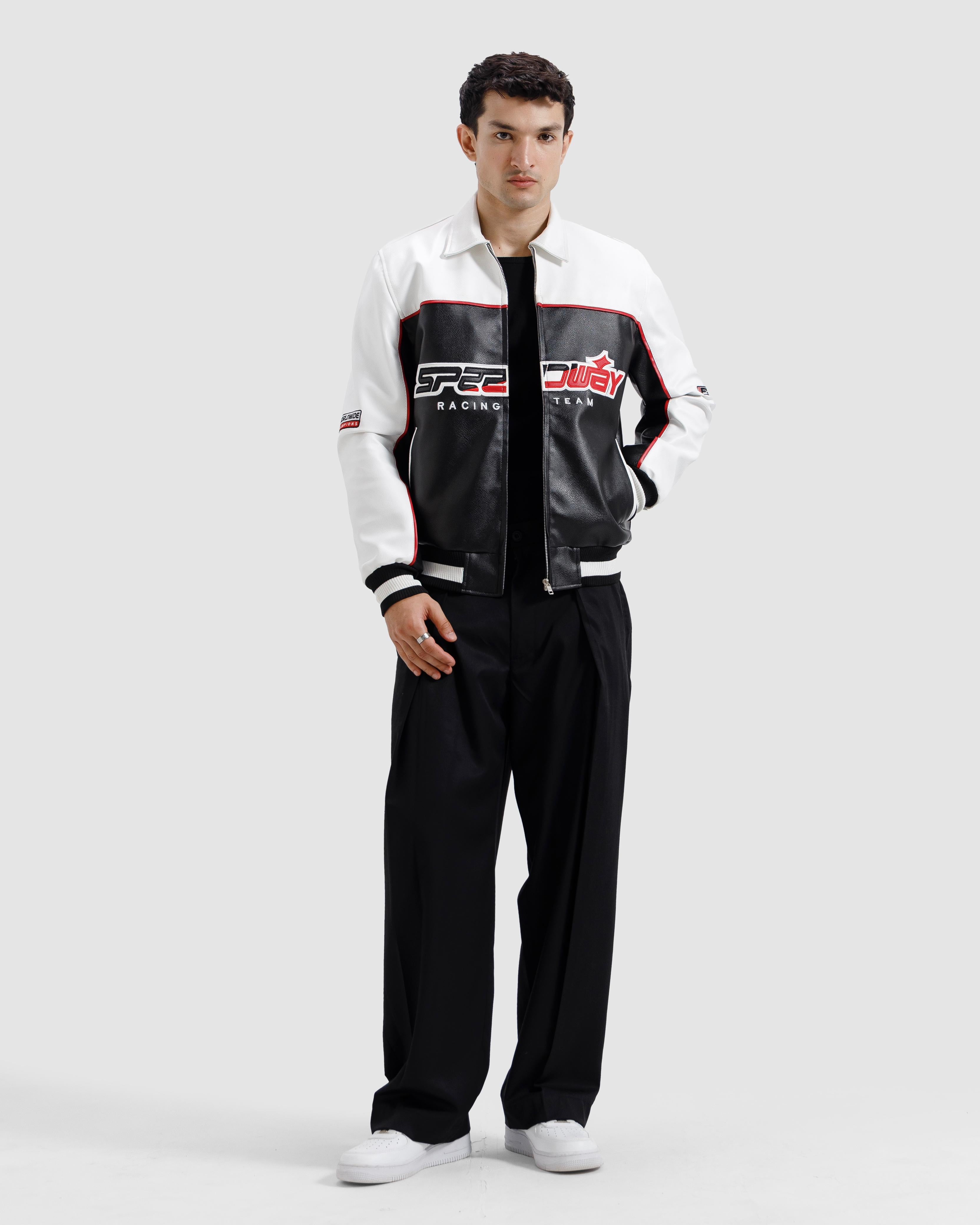 Faux Leather Racer Jacket