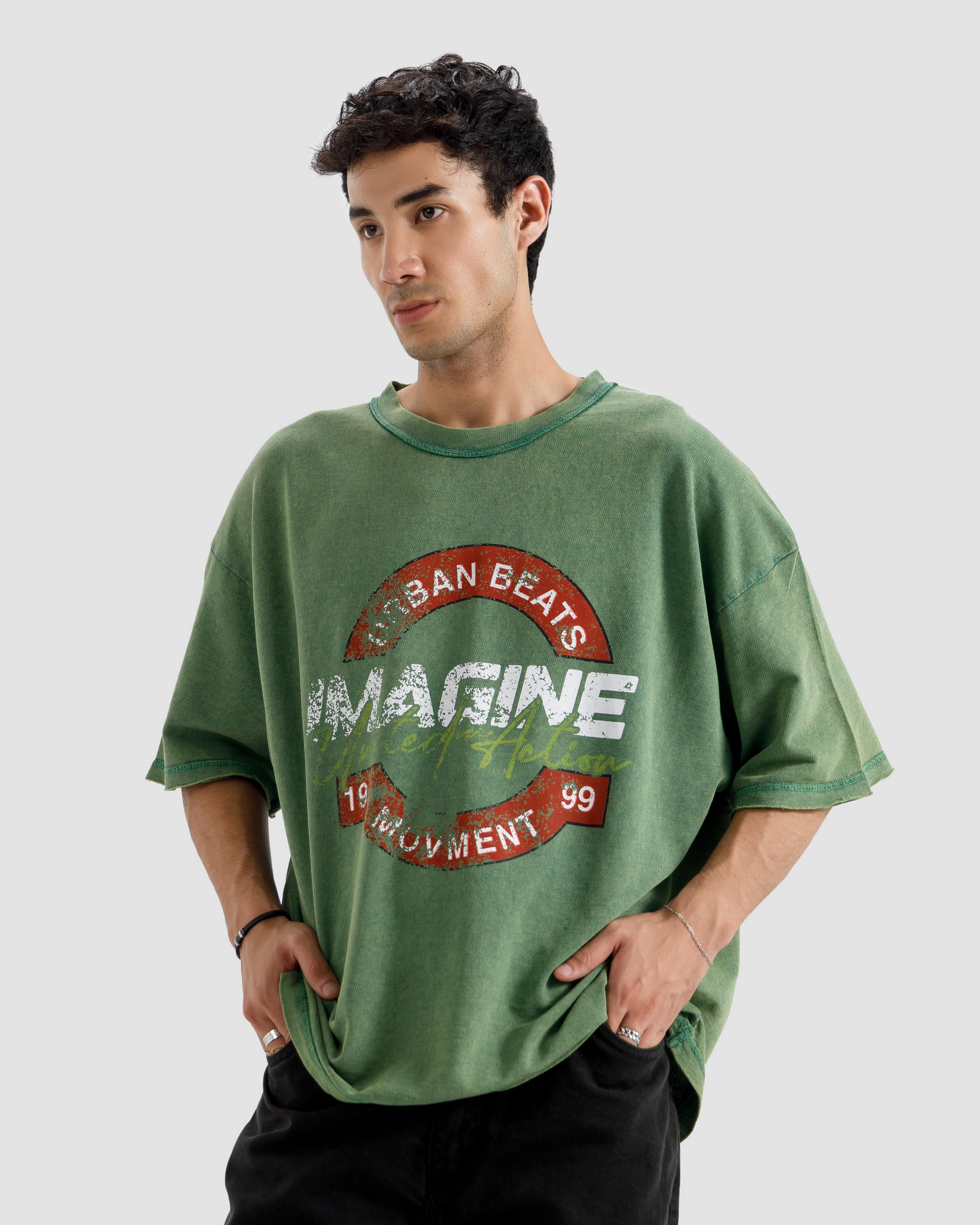 Washed Print Knit Tshirt