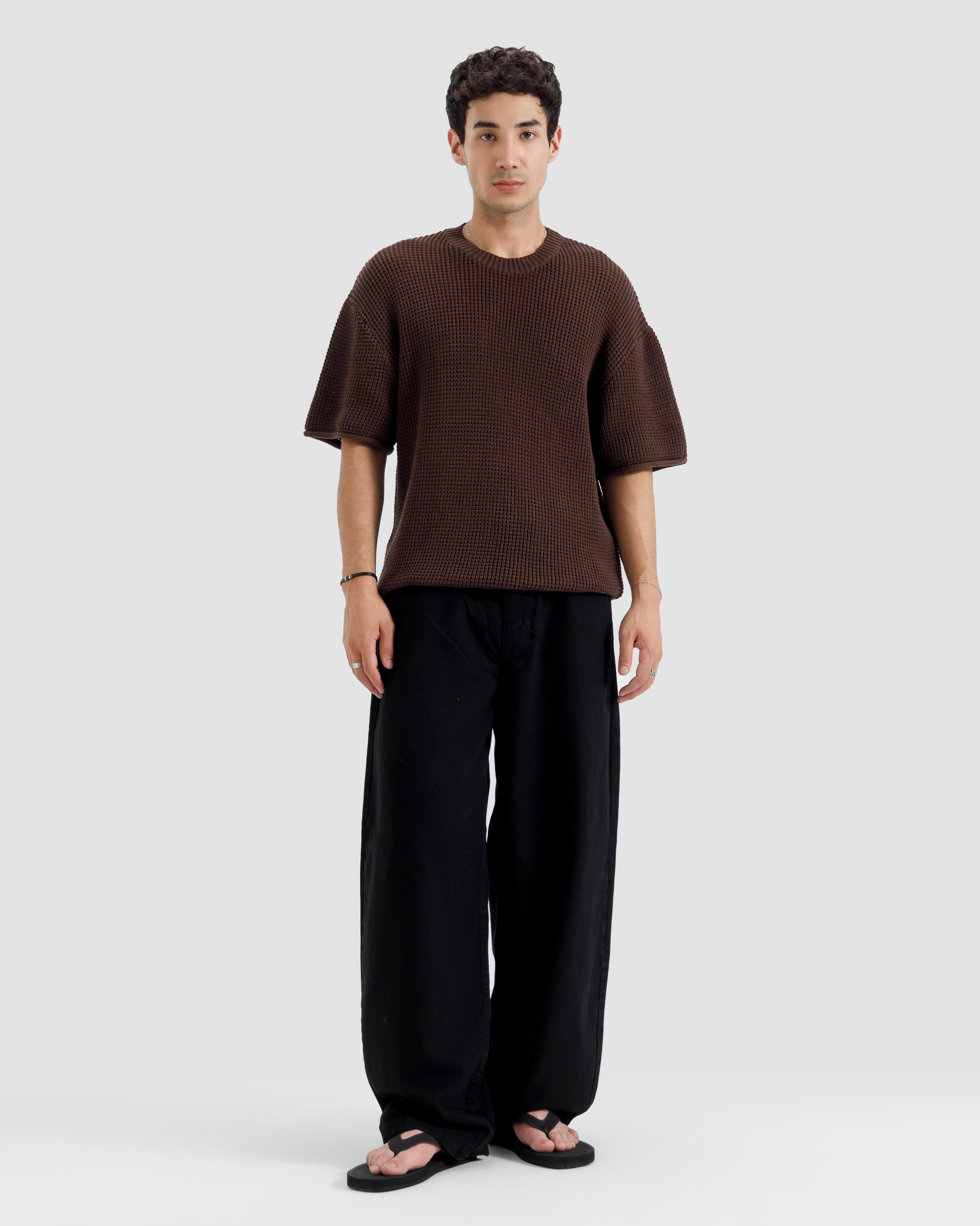Relaxed Fit Textured Knit Tshirt