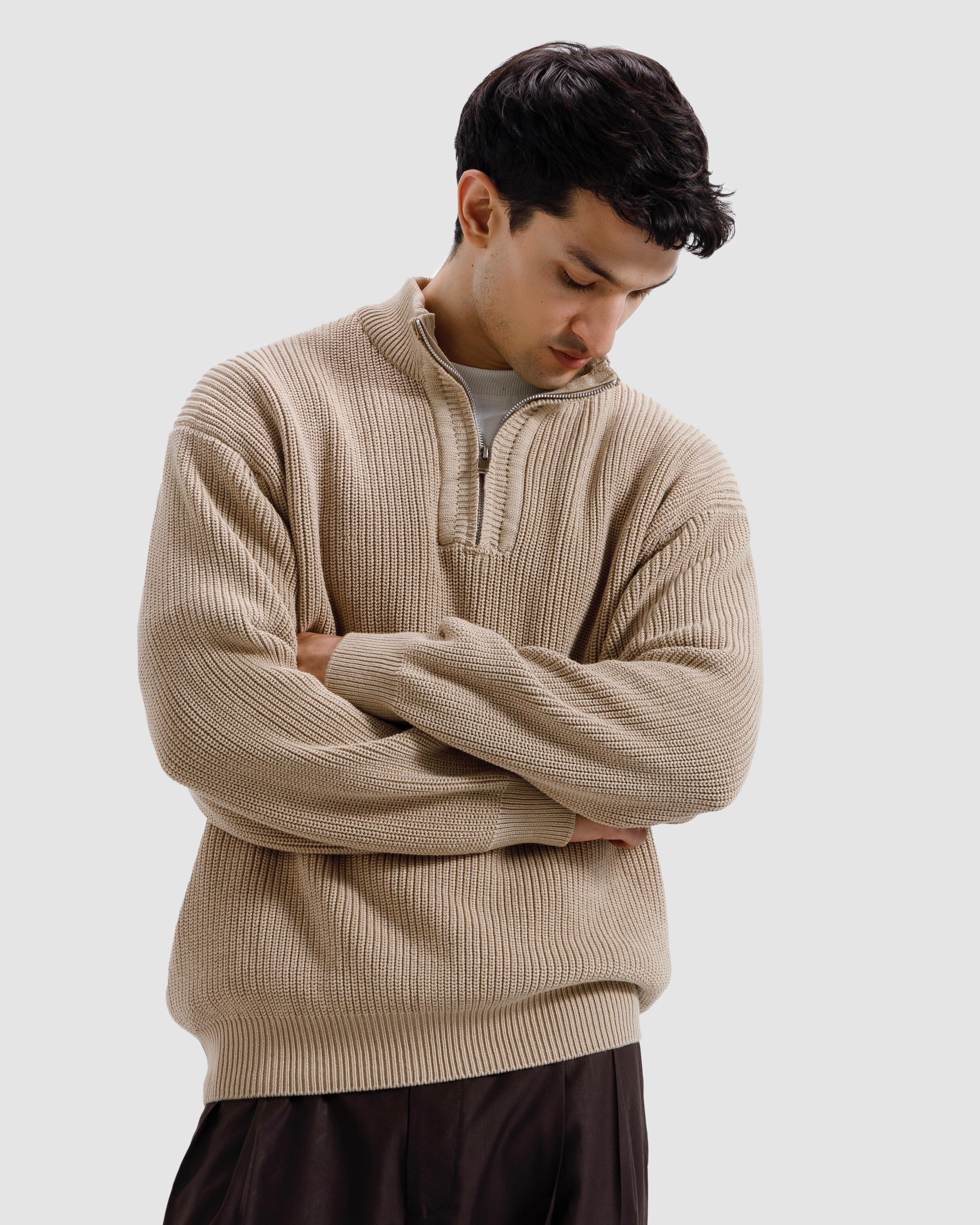Knitted Quarter-Zip Sweater
