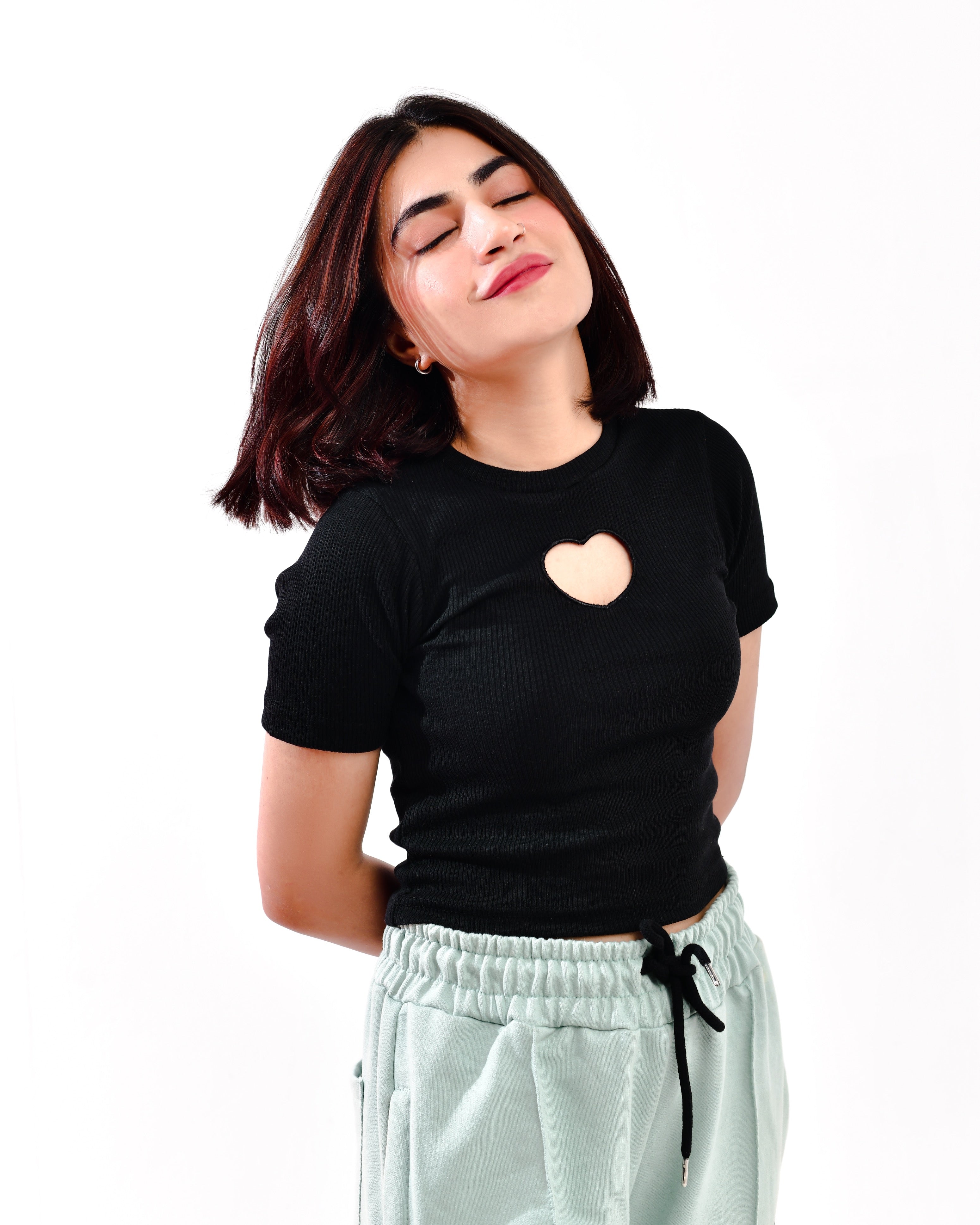 Heart Cut-Out Rib Top