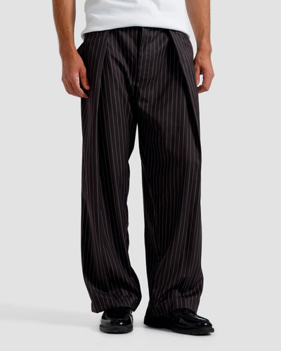 Tailored Pinstriped Pleated Pants