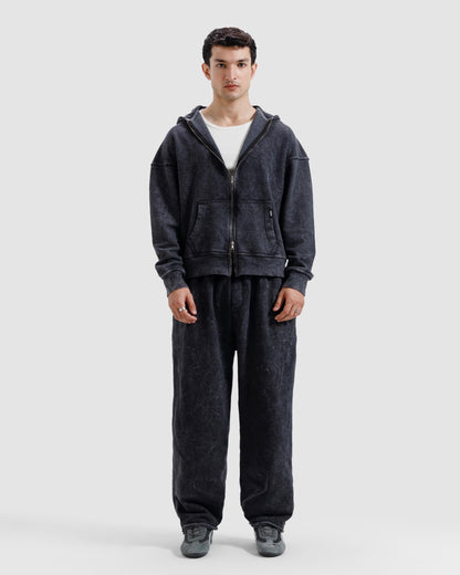 Washed Zipper Hoodie