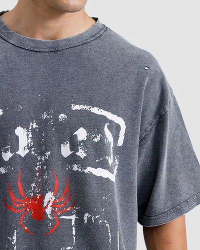 Washed Print Knit Tshirt