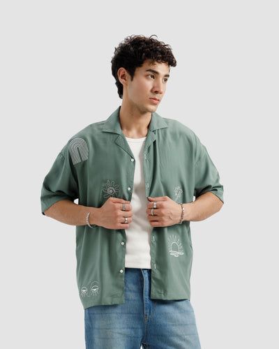 Embroidered Collar Shirt