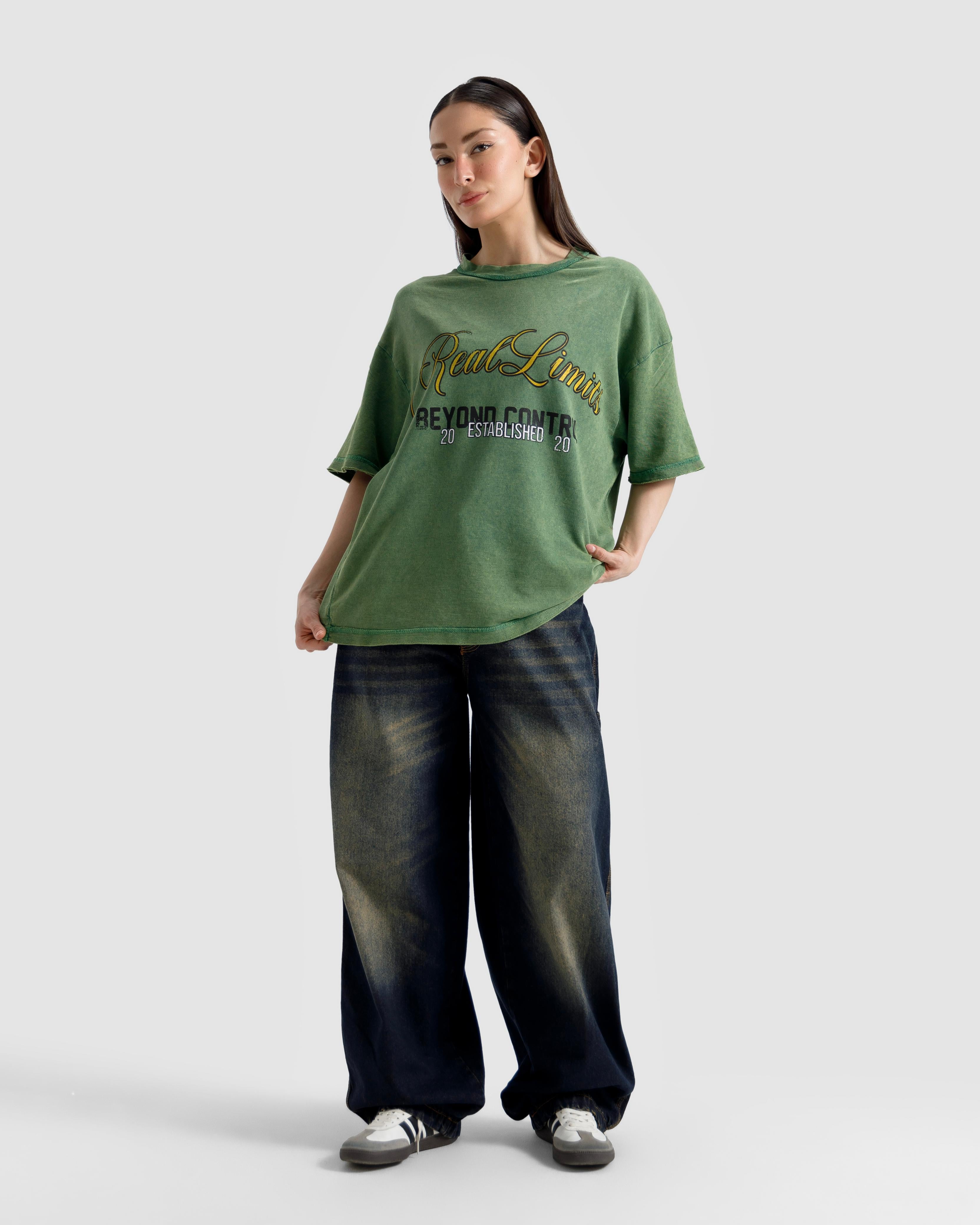 Washed Print Knit Tshirt