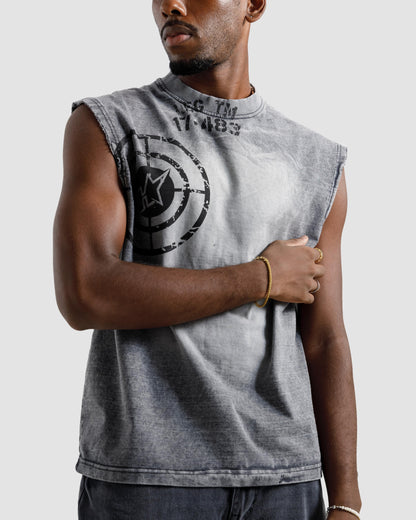 Washed Dart Sleeveless Tshirt