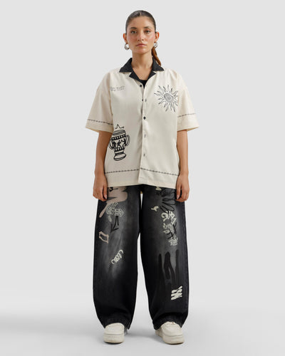 Contrast Collar Shirt