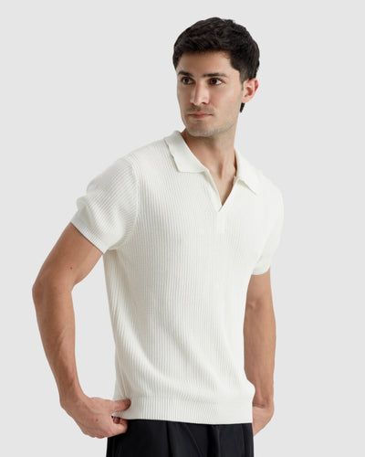 Textured Knit Polo
