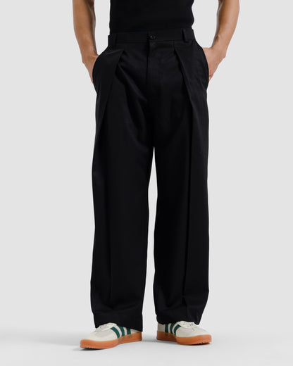 Tailored Pinstriped Pleated Pants
