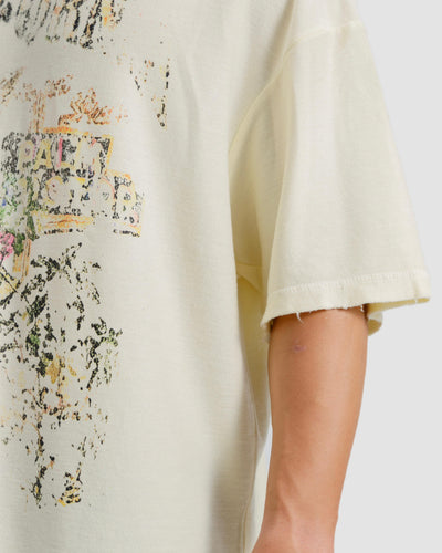 Washed Print Knit Tshirt