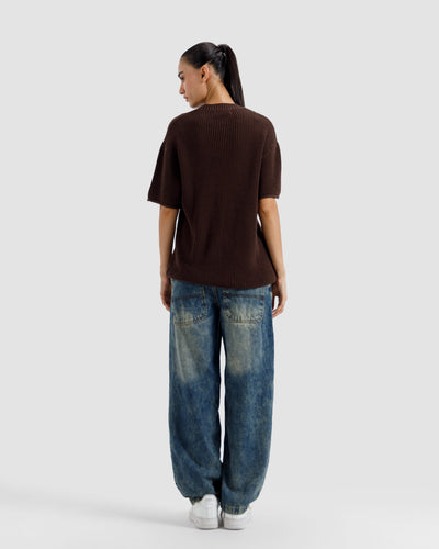 Relaxed Fit Textured Knit Tshirt