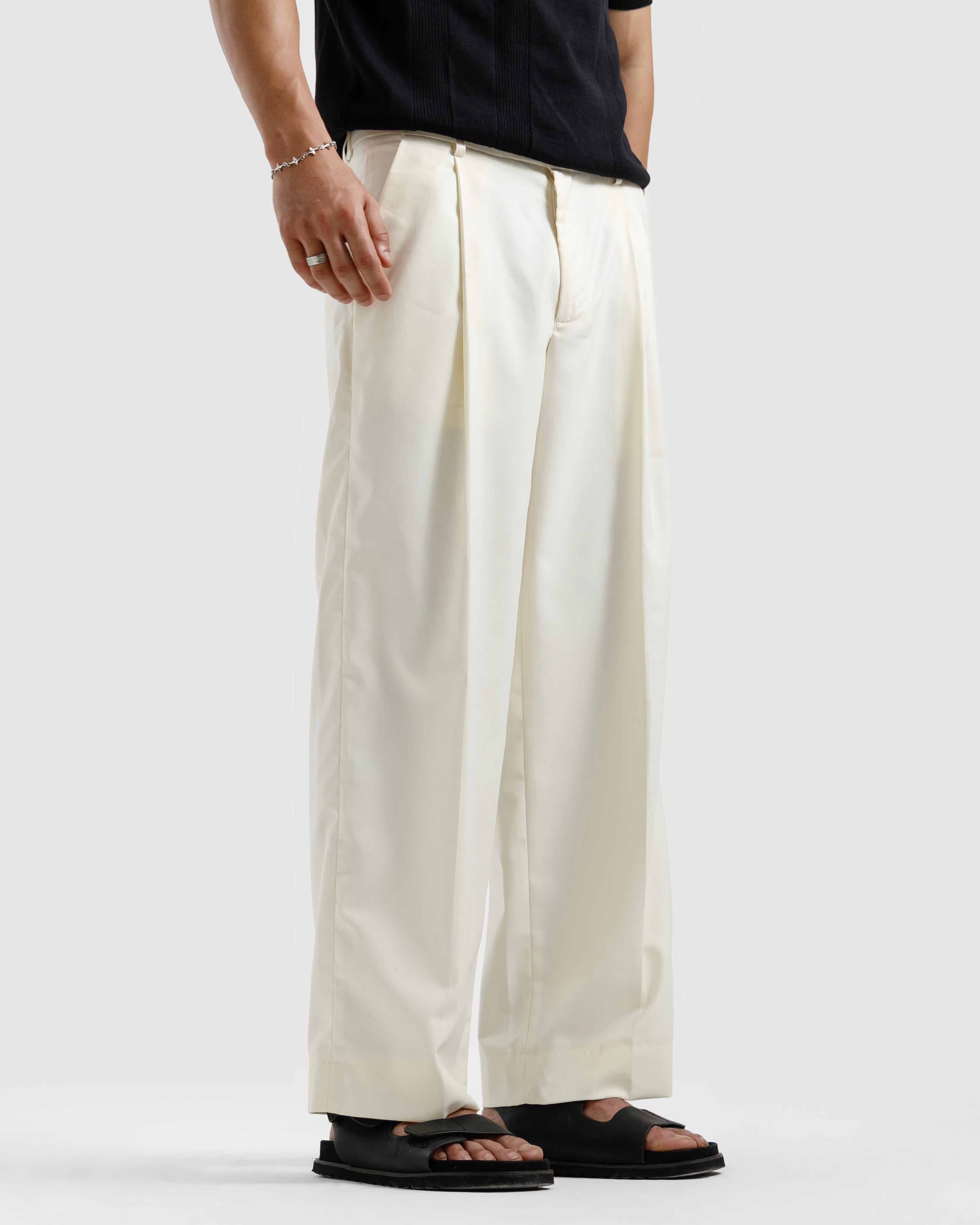 Tailored Wide Leg Pleated Pants