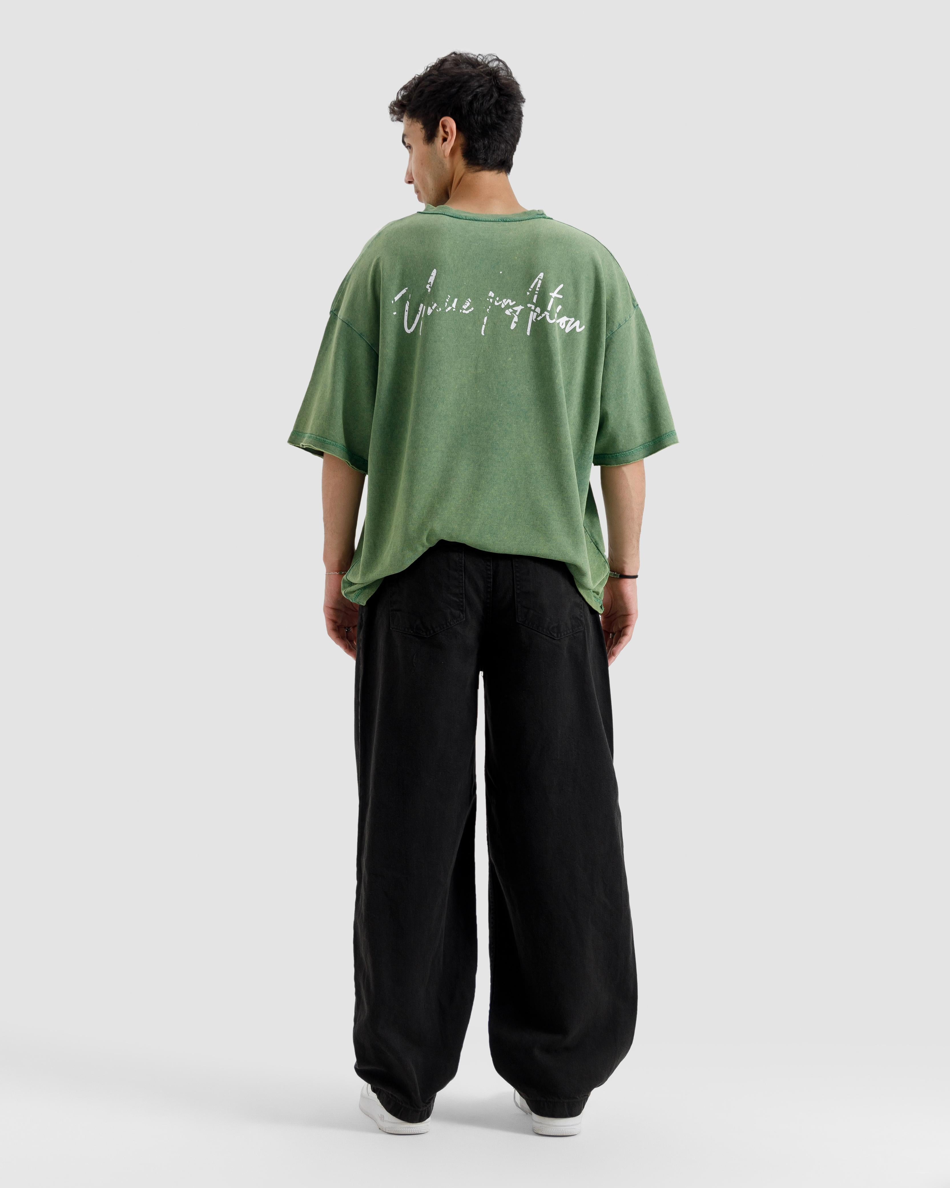 Washed Print Knit Tshirt