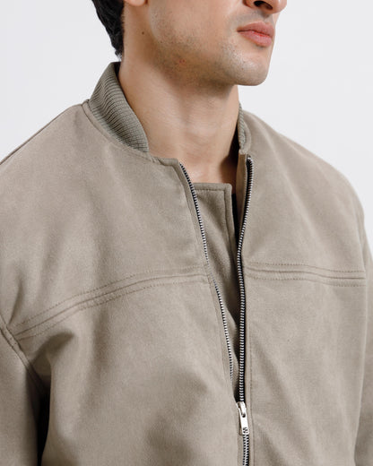 Suede Varsity Jacket