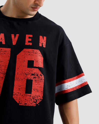 Textured Varsity Print Tshirt