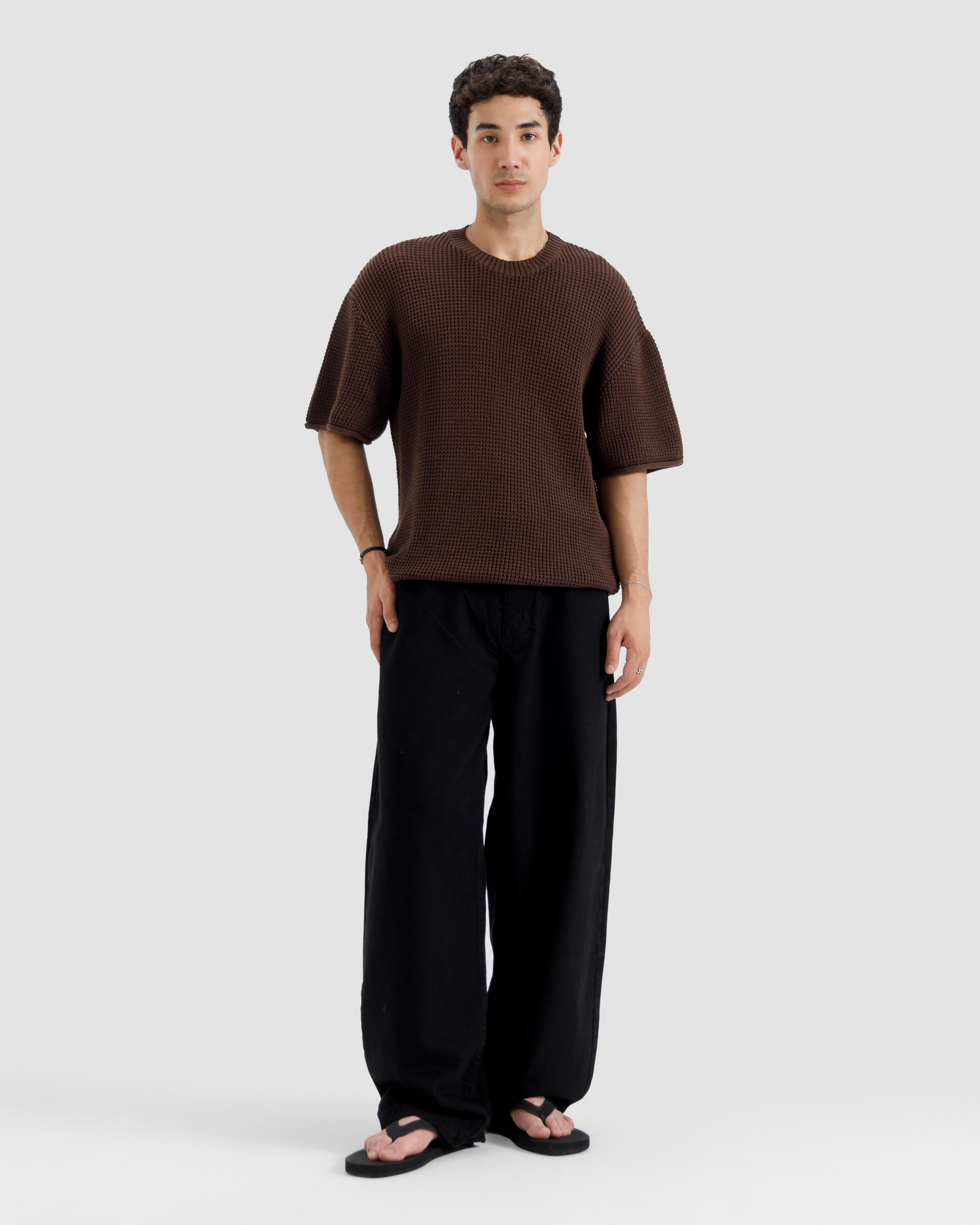Relaxed Fit Textured Knit Tshirt