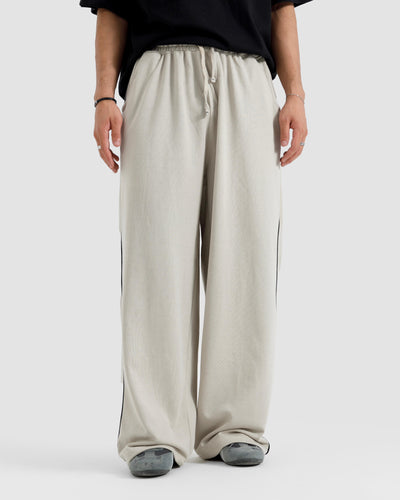 Baggy Fit Trousers With Piping Detail