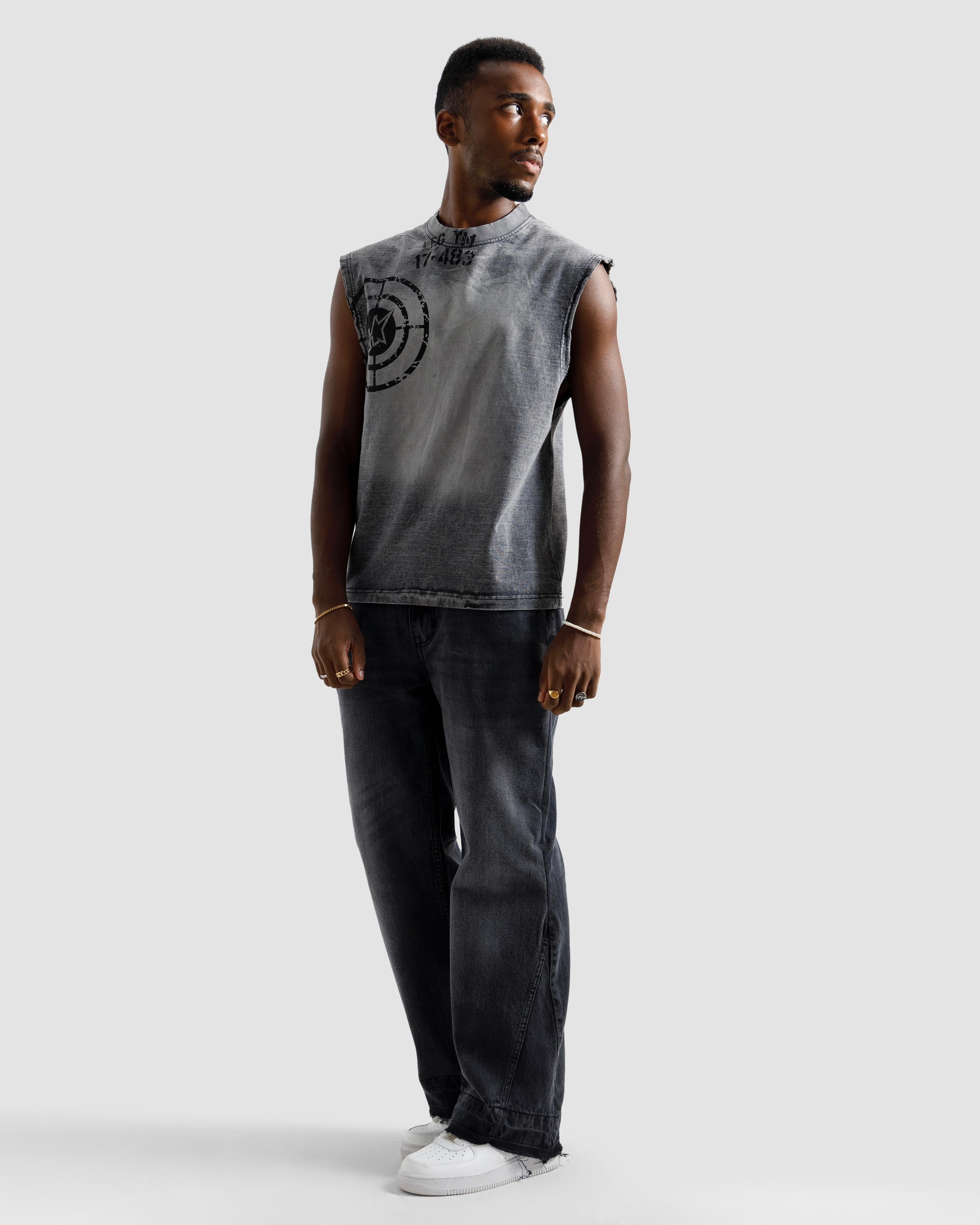 Washed Dart Sleeveless Tshirt