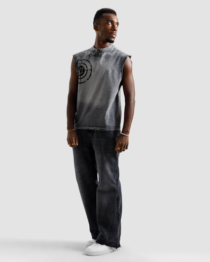 Washed Dart Sleeveless Tshirt