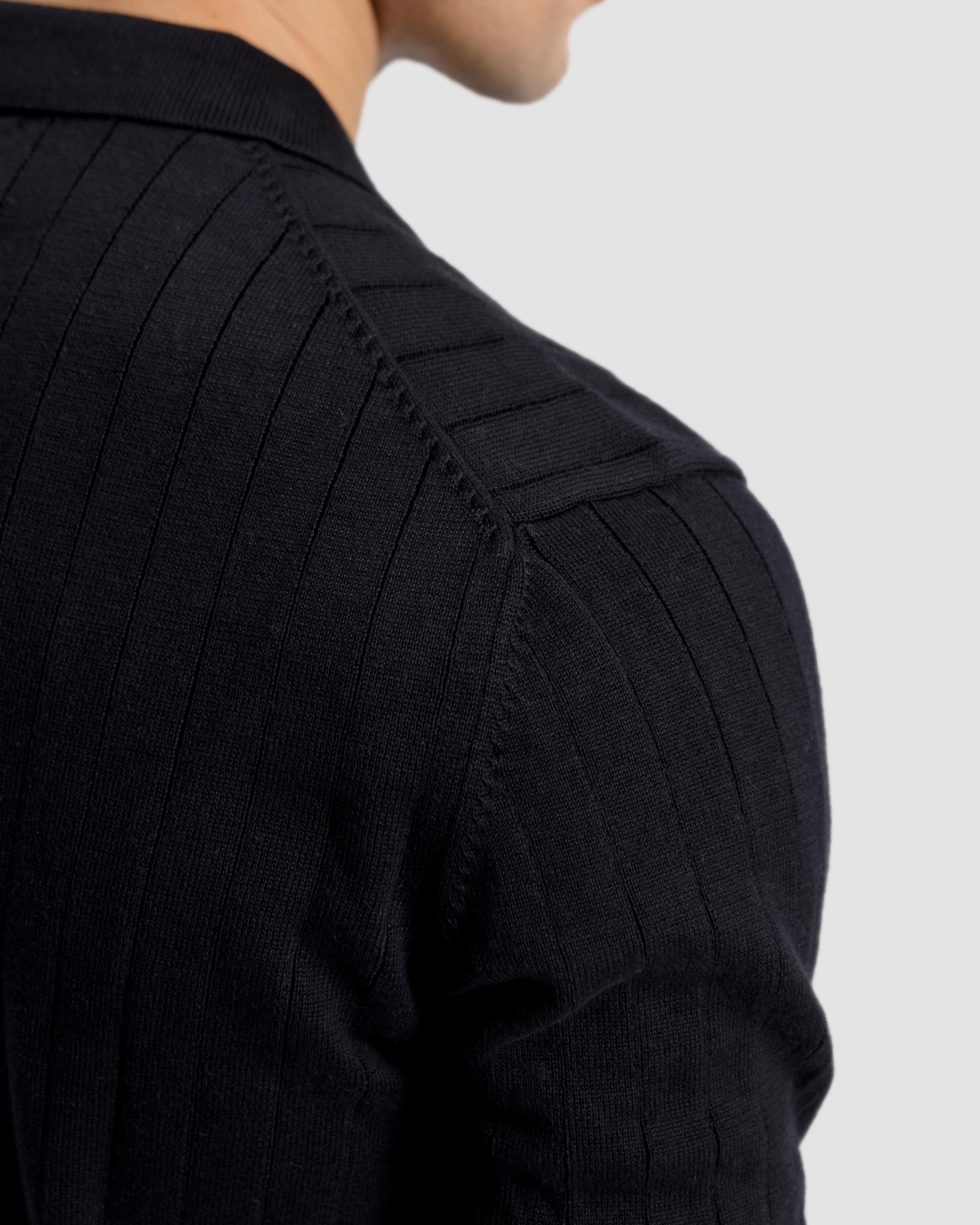Vertical Textured Knit Polo