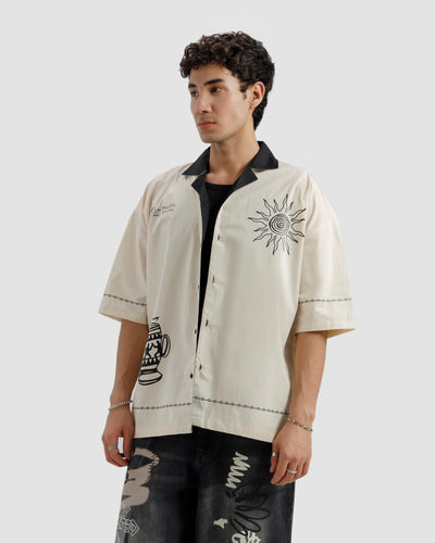 Contrast Collar Shirt