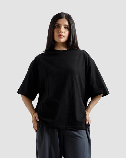 Boxy Shoulder Detail Basic Essential