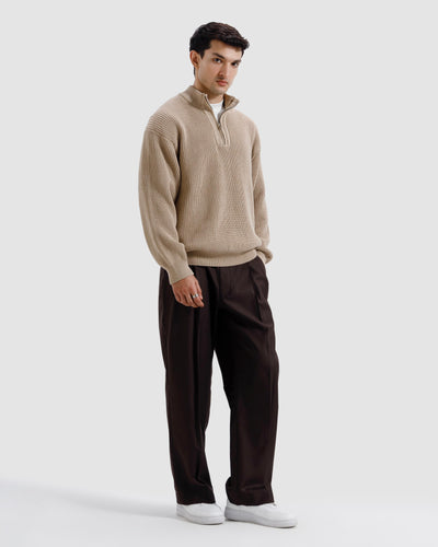 Knitted Quarter-Zip Sweater