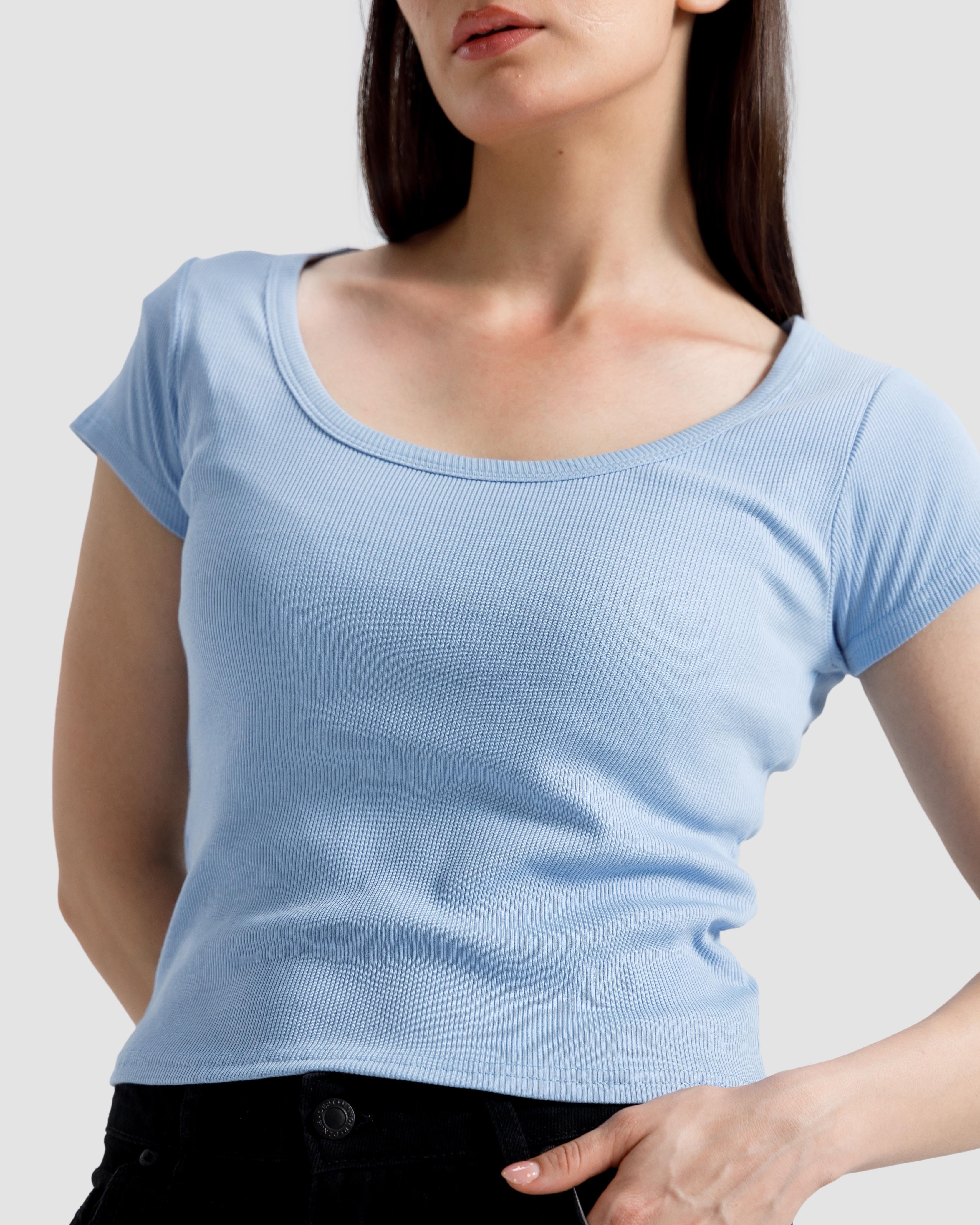 Scoop Neck Rib Tshirt