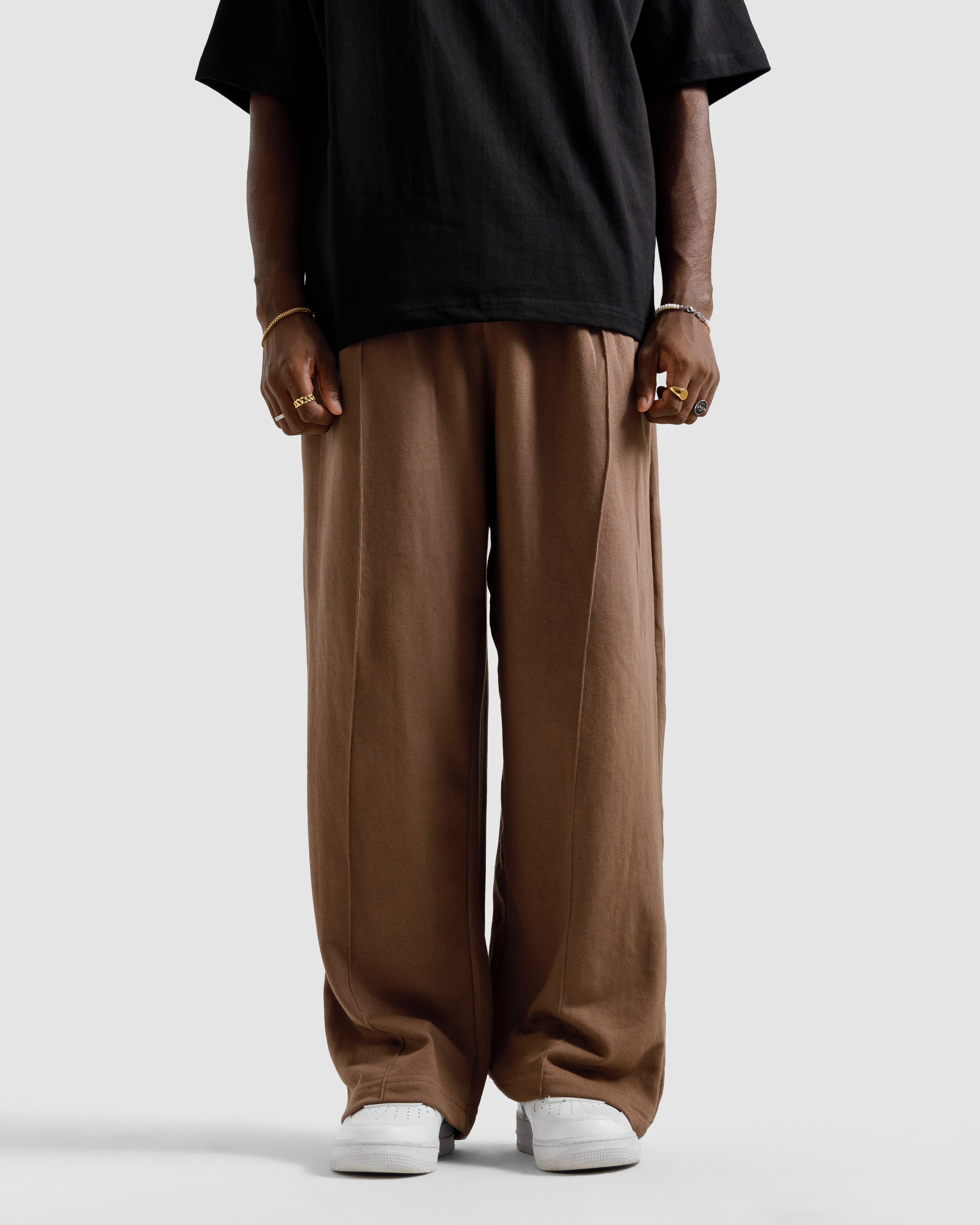Straight-Leg Pleated Baggy Trousers