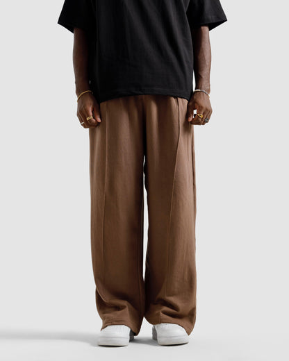 Straight-Leg Pleated Baggy Trousers