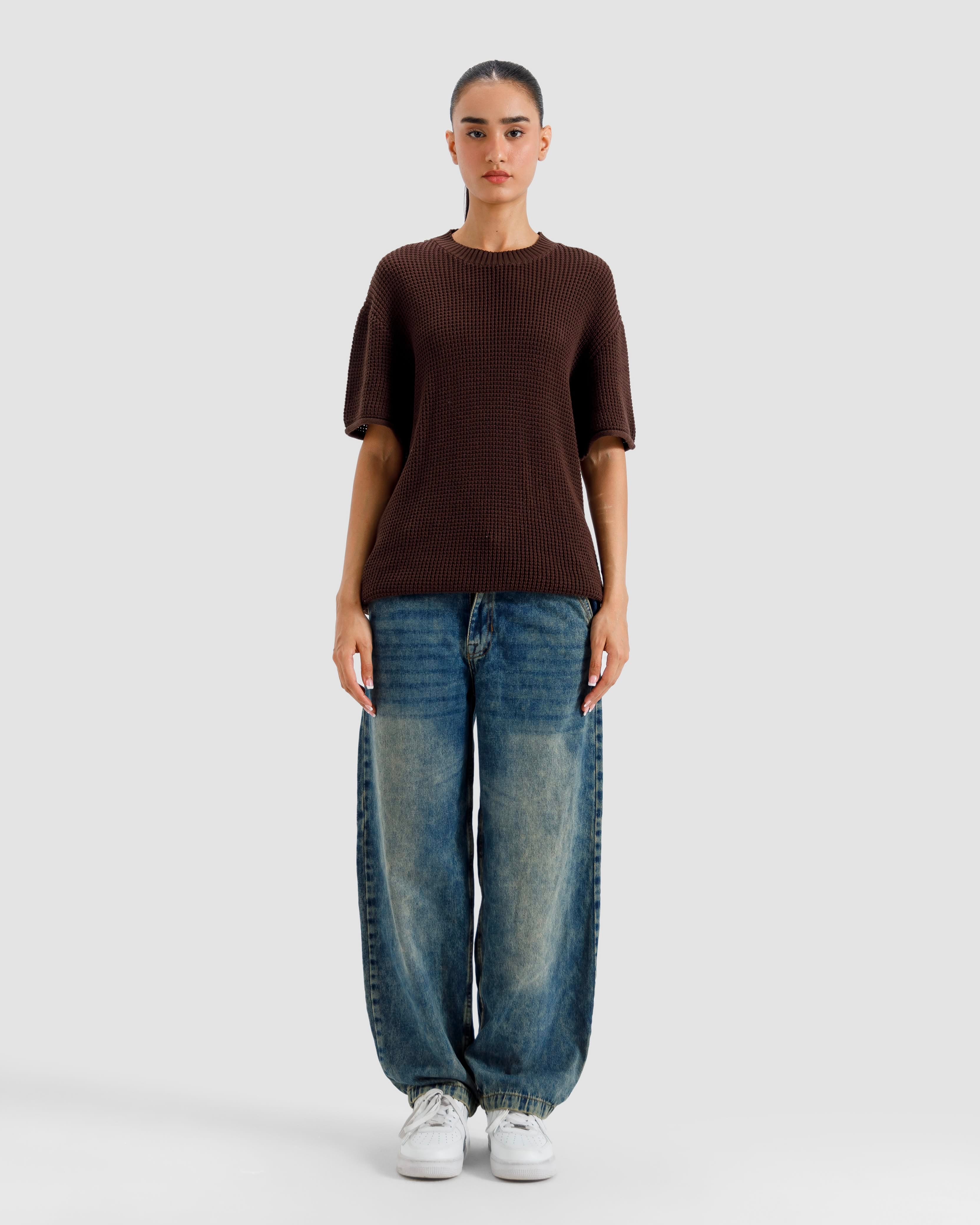 Relaxed Fit Textured Knit Tshirt