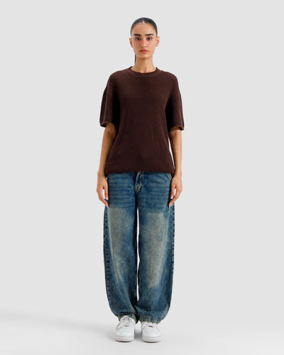 Relaxed Fit Textured Knit Tshirt
