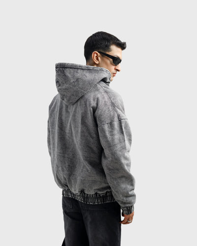 Washed Wind Breaker Denim Jacket