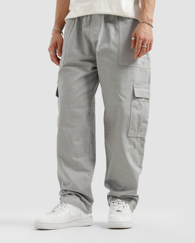 Washed Ash Grey Cargo Pants