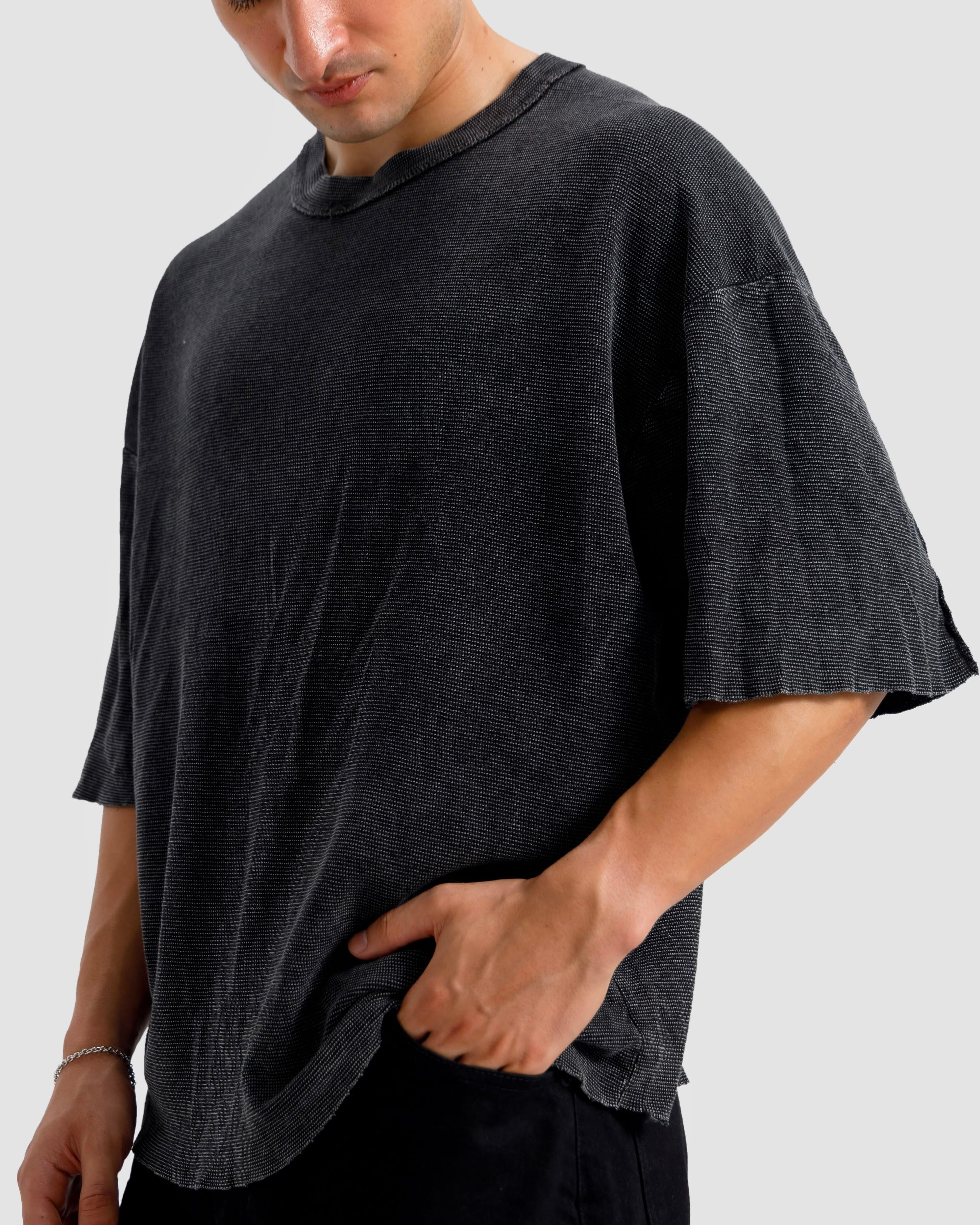 Washed Knit Shoulder Detail Essential Tshirt