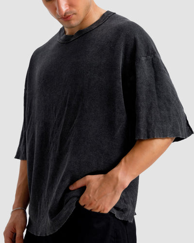 Washed Knit Shoulder Detail Essential Tshirt